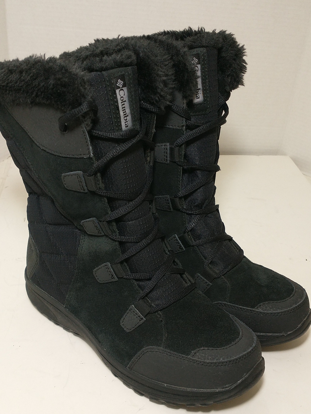 Columbia Tall Winter Boots, Ice Maiden II, Black, Size 9, Waterproof Leather